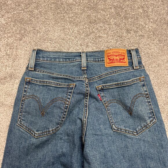 Levi's Premium Wedgie Straight Leg Button Fly Denim Jeans Womens 25 High Rise - Picture 16 of 16